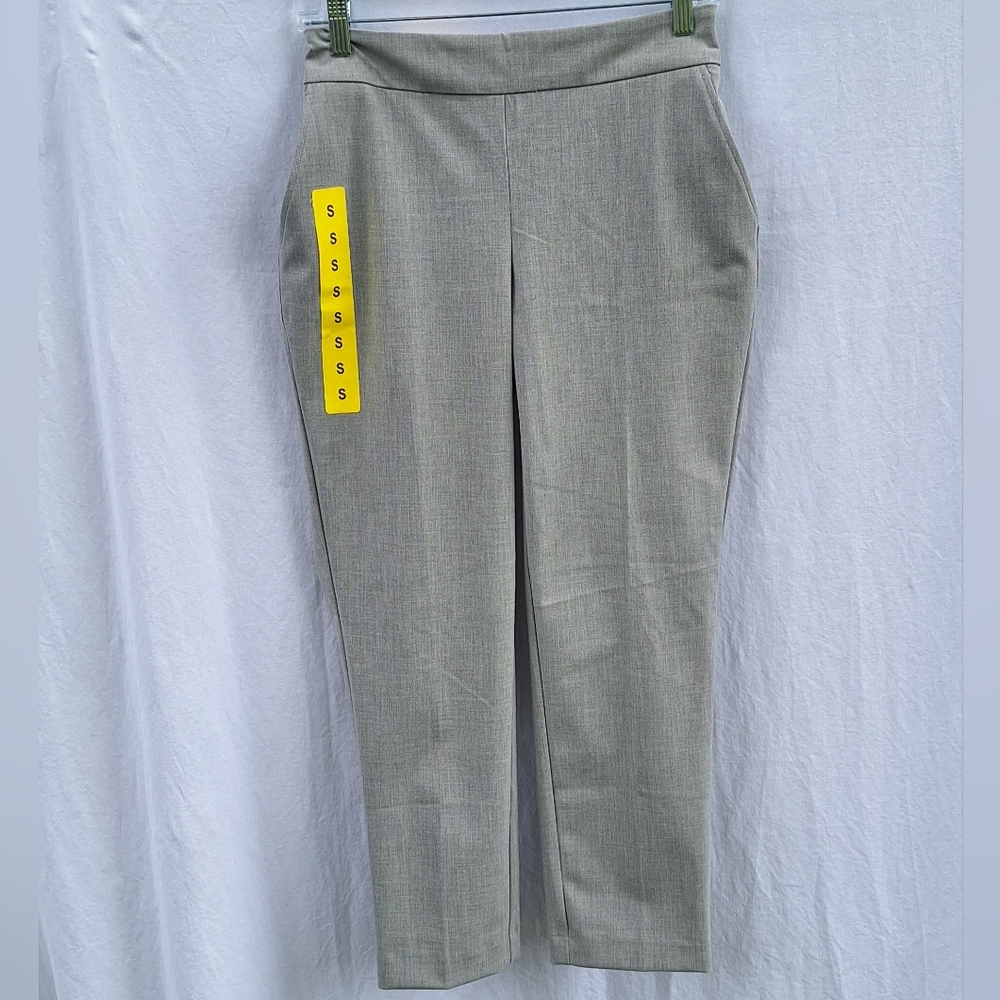 Hilary Radley Light Gray Elastic Waist Pants